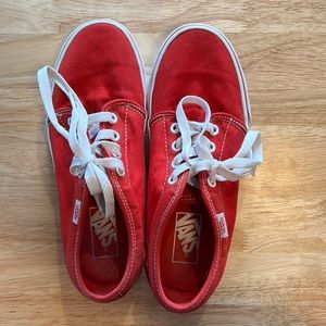 Red Vans Size 7